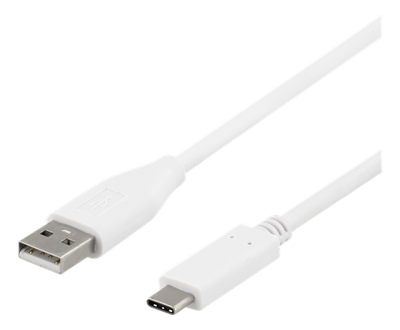 USB-C till USB-A kabel, 2m, 3A, USB 2.0, vit