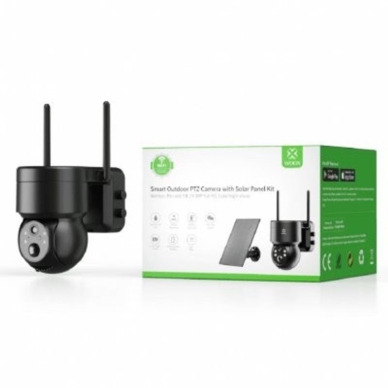 Smart Outdoor Wireless PTZ Camera + Solar Panel Kit