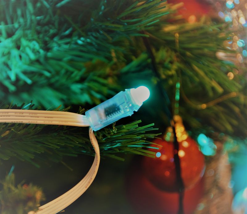 Digital RGB LED-slinga WS2801 - enfärgad kabel vit