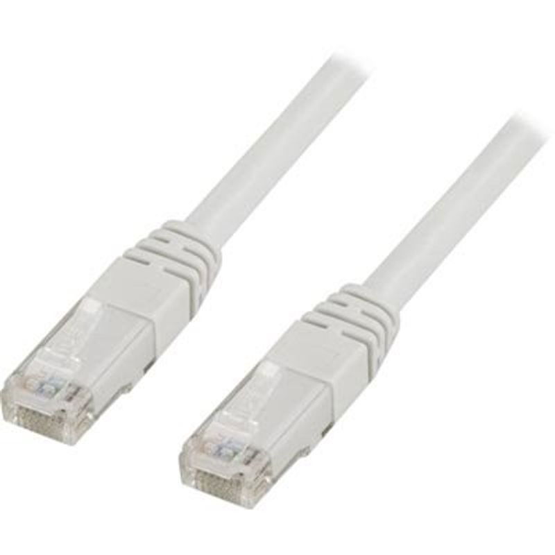 Network cable UTP Cat6 patch cable 2m, white, flat