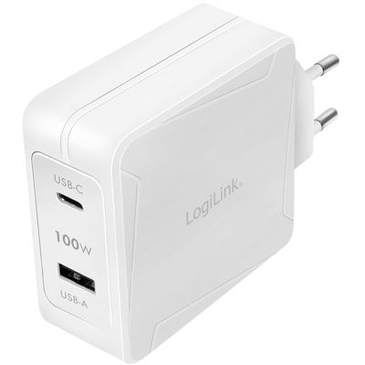 USB-laddare 1 x USB-C PD 1 x USB-A 100W GaN