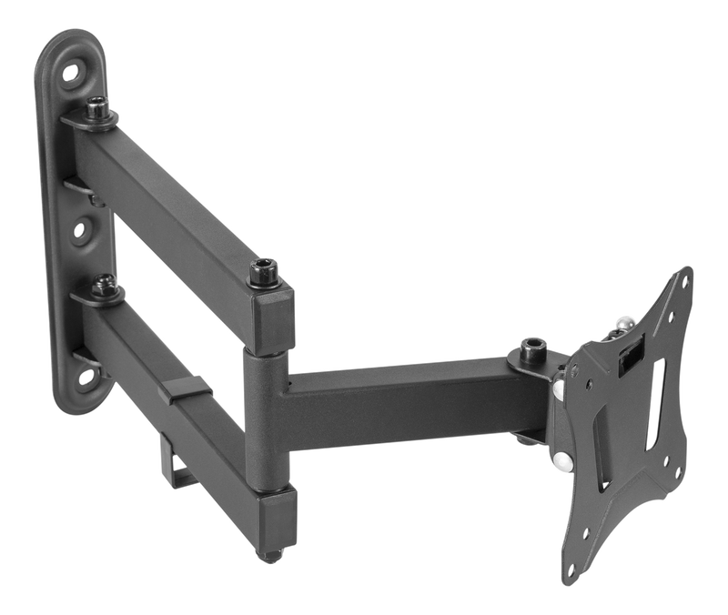 DELTACO Office, full-motion 3-way wall, 13"-27", 25kg, 75x75-100-100