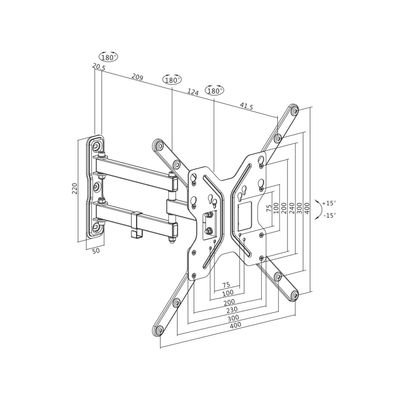 Väggfäste TV 23-55" Tilt-/vinklingsbar