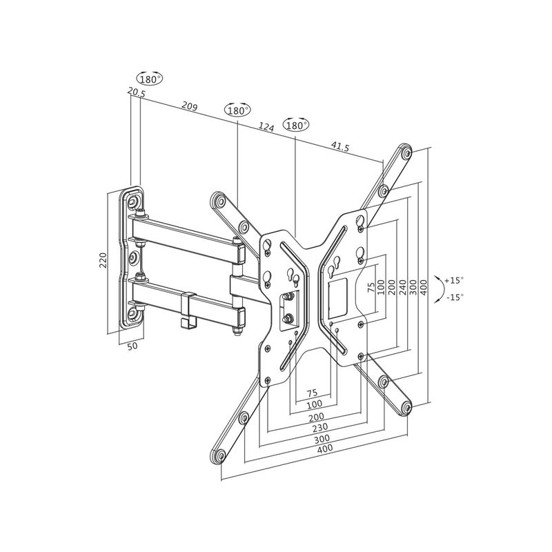 Väggfäste TV 23-55" Tilt-/vinklingsbar