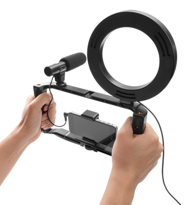 Vlogg-kit - ringlight, tripod & mikrofon