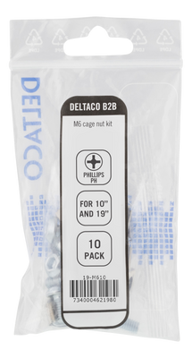 DELTACO, M6 screw set, star, (washers + screws + nuts) 10 pieces.