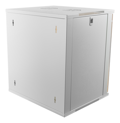 DELTACO 19" Cabinet, 12U, 540x450mm, floor standing or wall mounted, glass door, white.