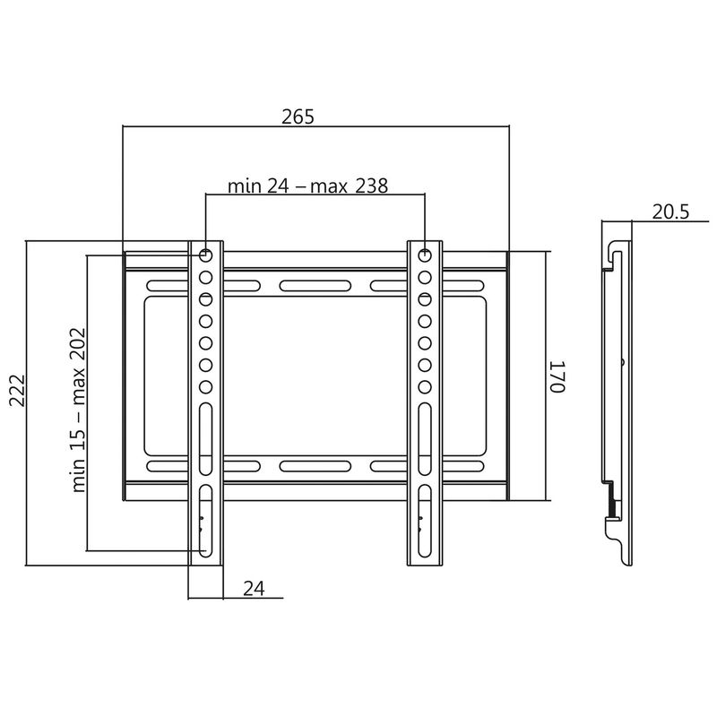 Väggfäste TV 23-42" Fast
