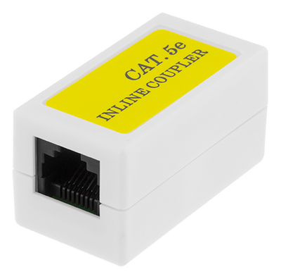 DELTACO skarvdon Cat5e, UTP (oskärmad), hona-hona, vit