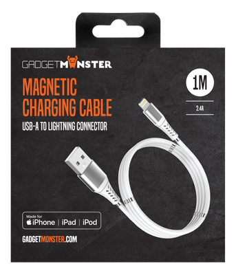 Magnetisk USB-A-lightning laddkabel, 1m