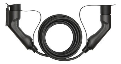 E-Charge laddkabel, typ 2 till typ 1, 1 fas, 16A, 3,6KW, 5m, svart