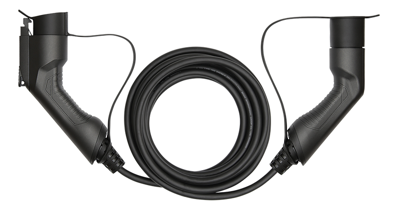 E-Charge laddkabel, typ 2 till typ 1, 1 fas, 16A, 3,6KW, 5m, svart