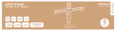 DELTACO Office Vertical Lift Dual Monitor Stand