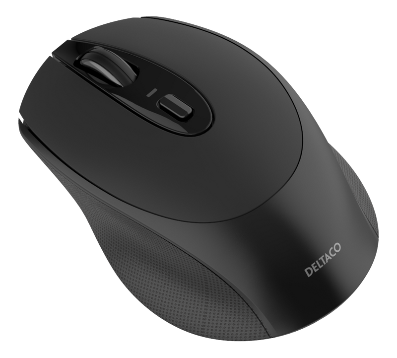 DELTACO Wireless office silent mouse, USB receiver, rubber coated
