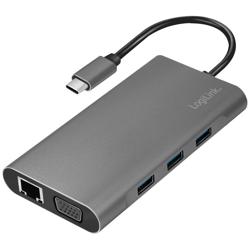 USB-C-docka 10-i-1 HDMI/VGA/RJ45/SD m.m. 100W