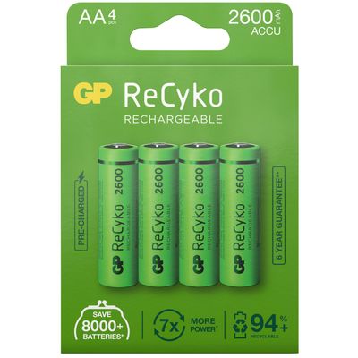 ReCyko Laddningsbara AA-batterier 2600mAh 4-pack