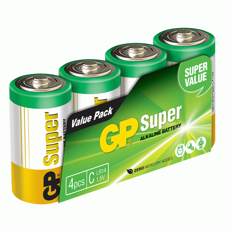 Super Alkaline C LR14 4-pack