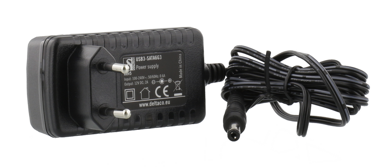 DELTACO USB 3.0 till SATA 6Gb/s adapter, för 2,5/3,5" hdd, svart