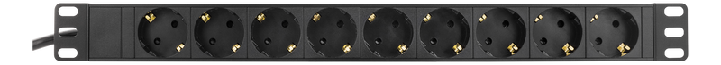 Power strip 3m, 9xCEE 7/4, 1xCEE 7/7, childproof, black.