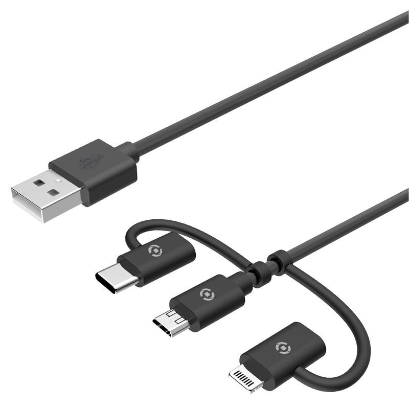 3-i-1-kabel MicroUSB / Lightning / USB-C 1m