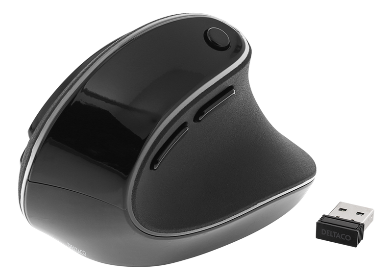 DELTACO Office Wireless vertical ergonomic mouse, silent clicks, 2400