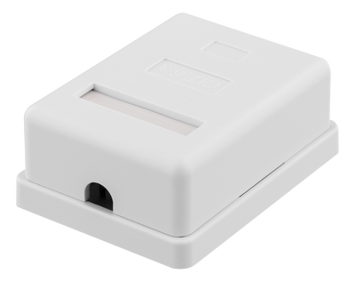 DELTACO skärmat vägguttag, utanpåliggande FTP 1xRJ45, Cat6A, vit