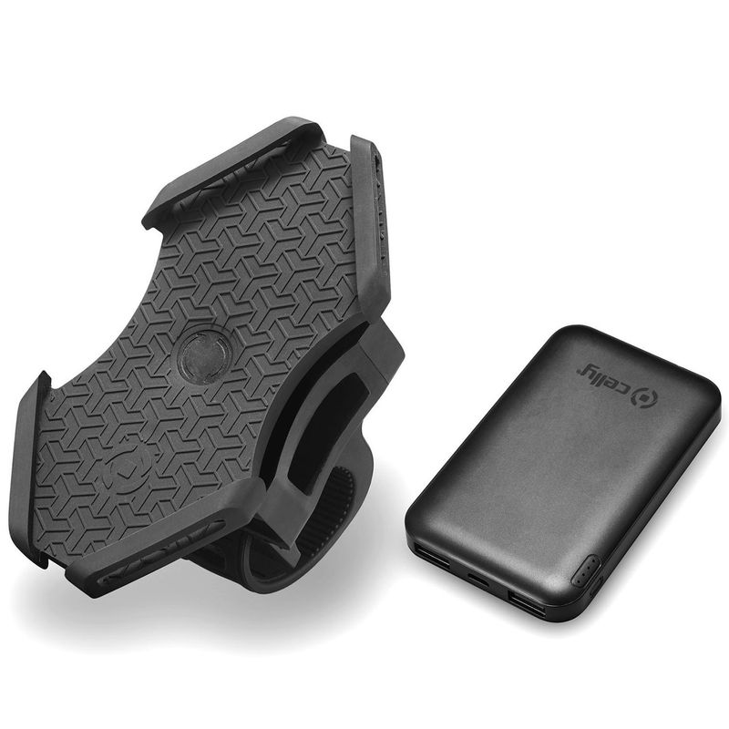 Cykel-/e-scooterhållare med inbyggd powerbank