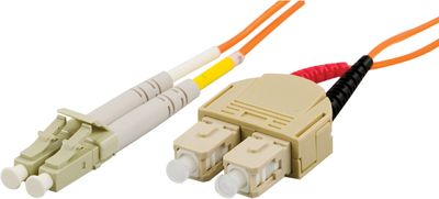 DELTACO OM1 fiberkabel, LC - SC, duplex, UPC, 62,5/125, 0,5m, orange