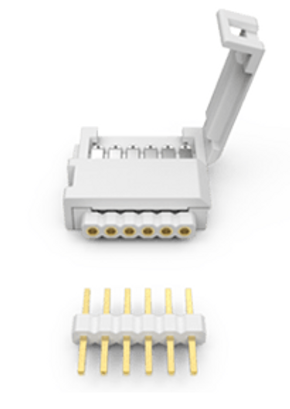Litcessory Cut-End to 6-Pin Snap connectors - HUE v4 -  4 pack - White