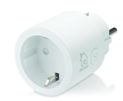DELTACO SMART HOME strömbrytare, WiFi 2,4GHz, 1xCEE 7/3, 10A, timer, 220-240V, vit