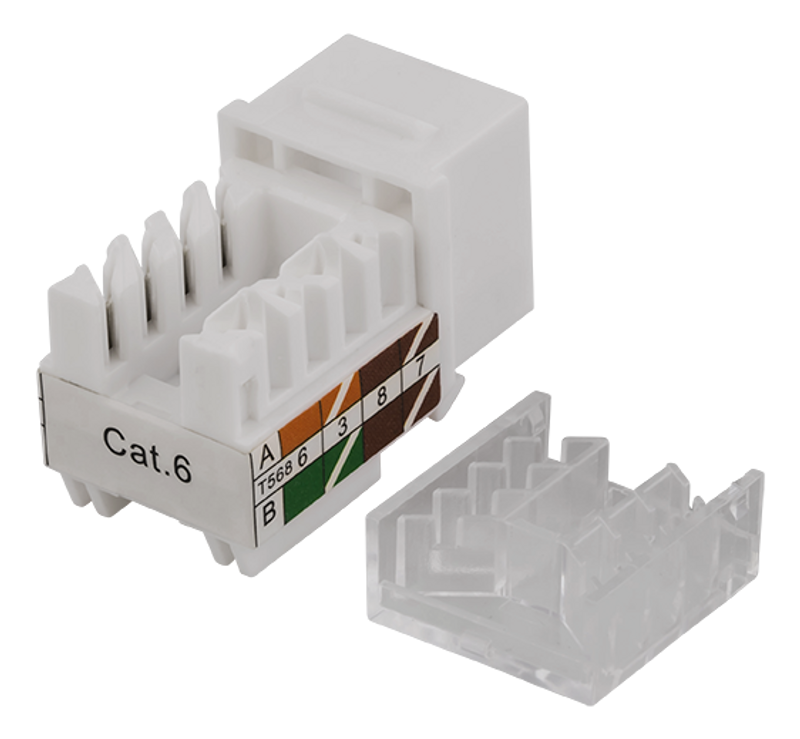 DELTACO UTP Cat6 Keystone kontaktdon, 90 grader, "Tool-free"