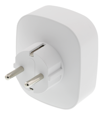 DELTACO SMART HOME strömbrytare, WiFi 2,4GHz, energiövervakning, 1xCEE 7/3, 10A, timer, vit