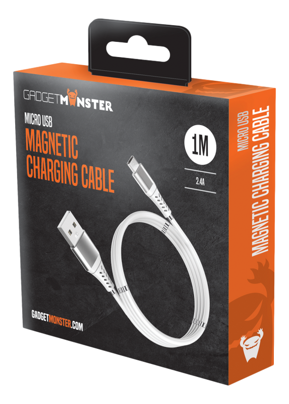 Magnetisk USB-A-Mikro-USB laddkabel, 1m