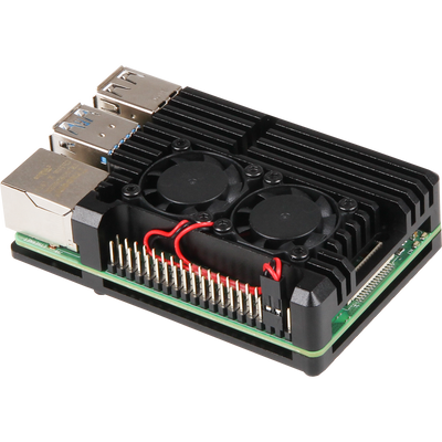 Aluminium Heatsink Case for Raspberry Pi 4  with dual fans - Joy-IT