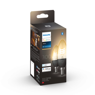 Hue White 4.5W Filament Candle E14 2 Pack