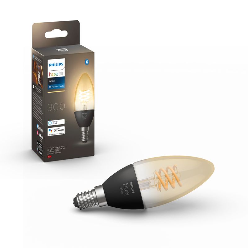 Hue White 4.5W Filament Candle E14 1 Pack