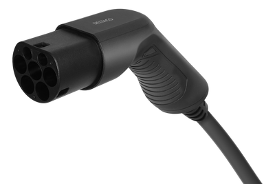 E-Charge laddkabel, typ 2 till typ 2, 1 fas, 32A, 7,6KW, 10m, svart