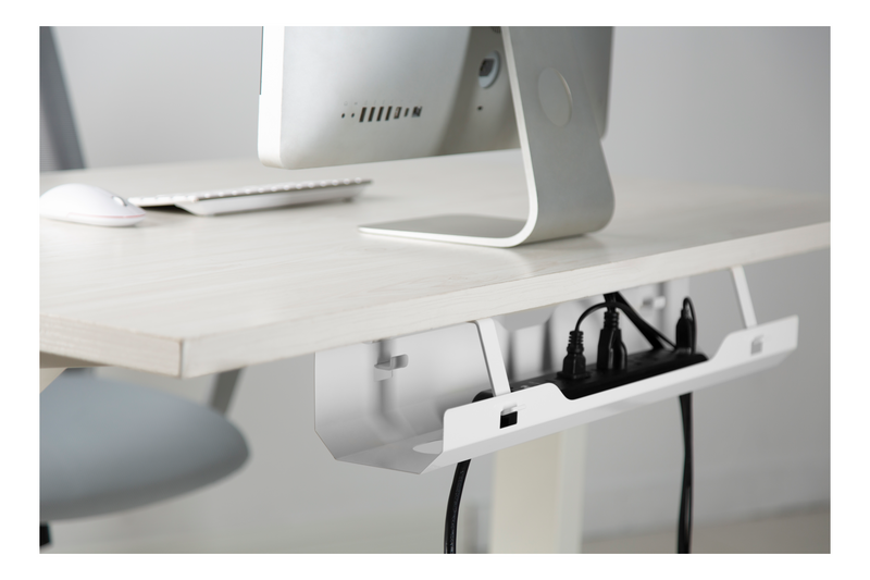 DELTACO Office, Under-desk cable management tray, steel, 600x135x108mm