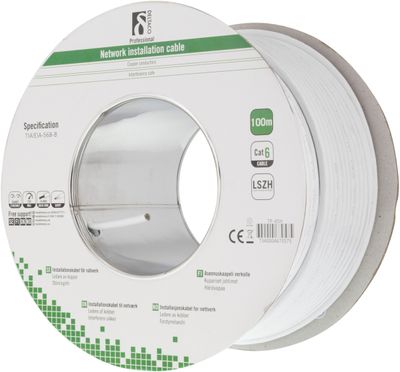 DELTACO UTP installationskabel, Cat6, LSZH, 100m, vit