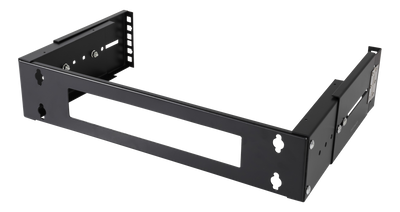 DELTACO 19" wall mount rack with adjustable depth, 2U, 15kg load capacity, steel.