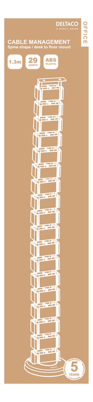 DELTACO Office, Spine Cable Organizer & Hider, White