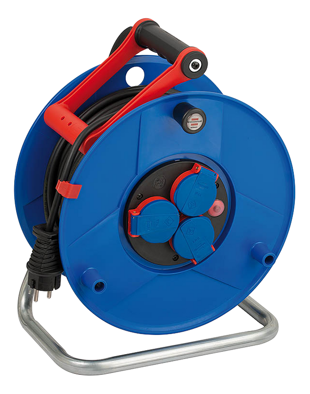 Garant IP44 Kabelvinda 25m, 3xCEE 7/4 jordade uttag, CEE 7/7 anslutning