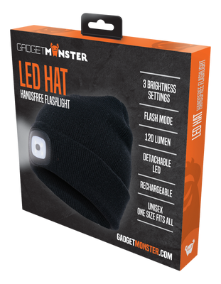 Mössa med LED-lampa, svart