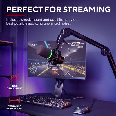 GXT 255+ Onyx Microphone & Arm