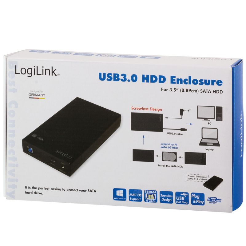 Hårdiskkabinett 3,5" USB 3.0