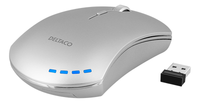 DELTACO Wireless office silent mouse, battery indicator, USB recei