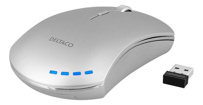 DELTACO Wireless office silent mouse, battery indicator, USB recei