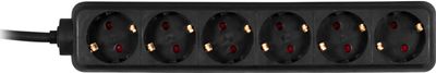 Grenuttag 3m 6xCEE 7/4 1xCEE 7/7, svart