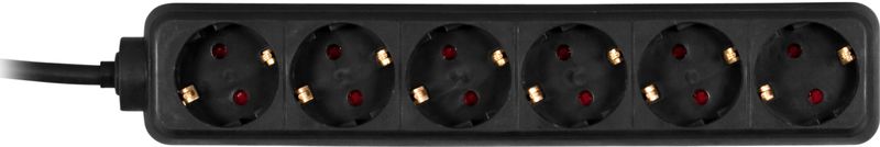 Grenuttag 3m 6xCEE 7/4 1xCEE 7/7, svart