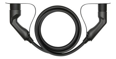 e-Charge laddkabel, typ 2 till typ 2, 3 fas, 16A, 11KW, 3m, svart